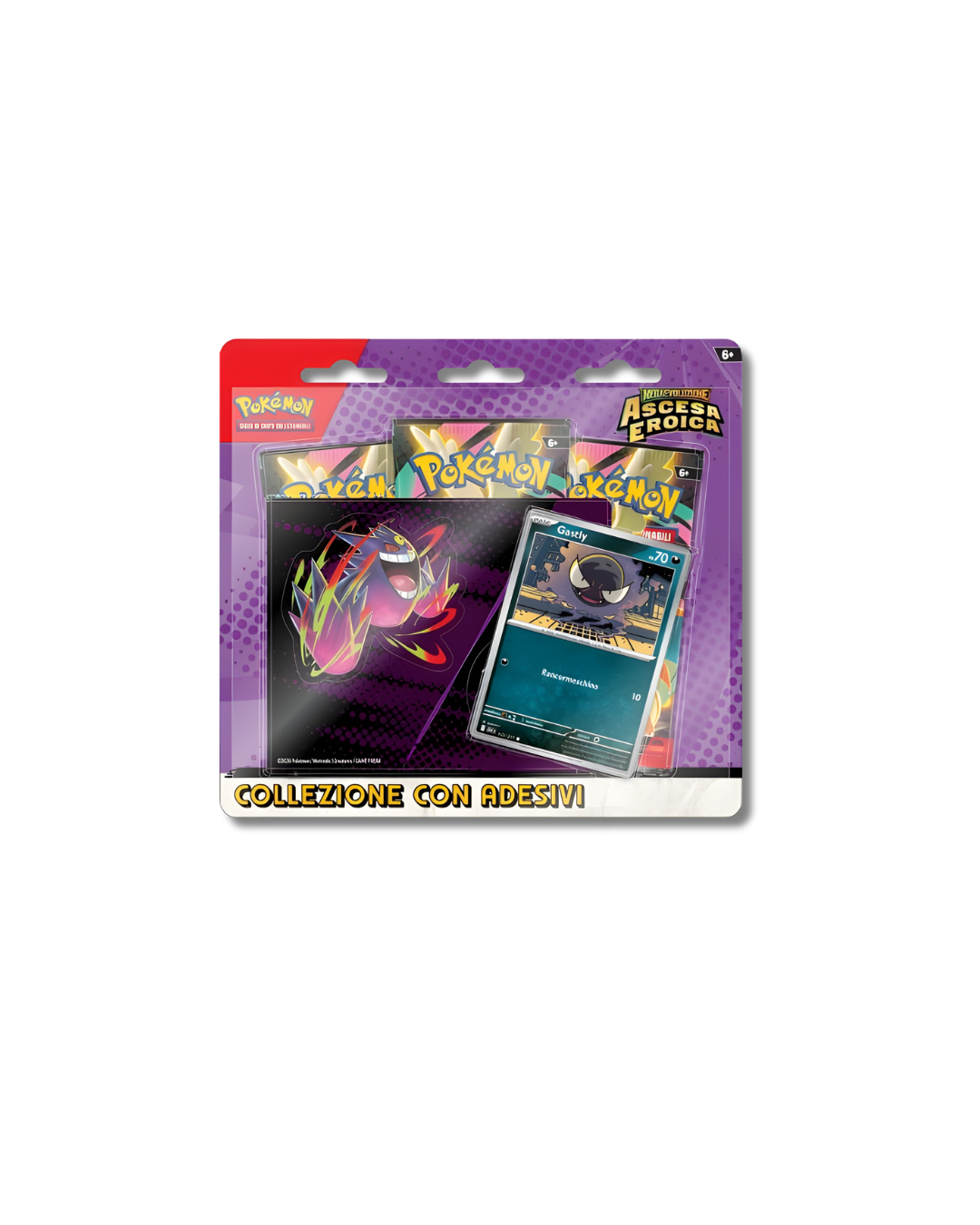 Pokémon Megaevoluzione - Ascesa Eroica - Collezione con Adesivi - Gastly (ITA)