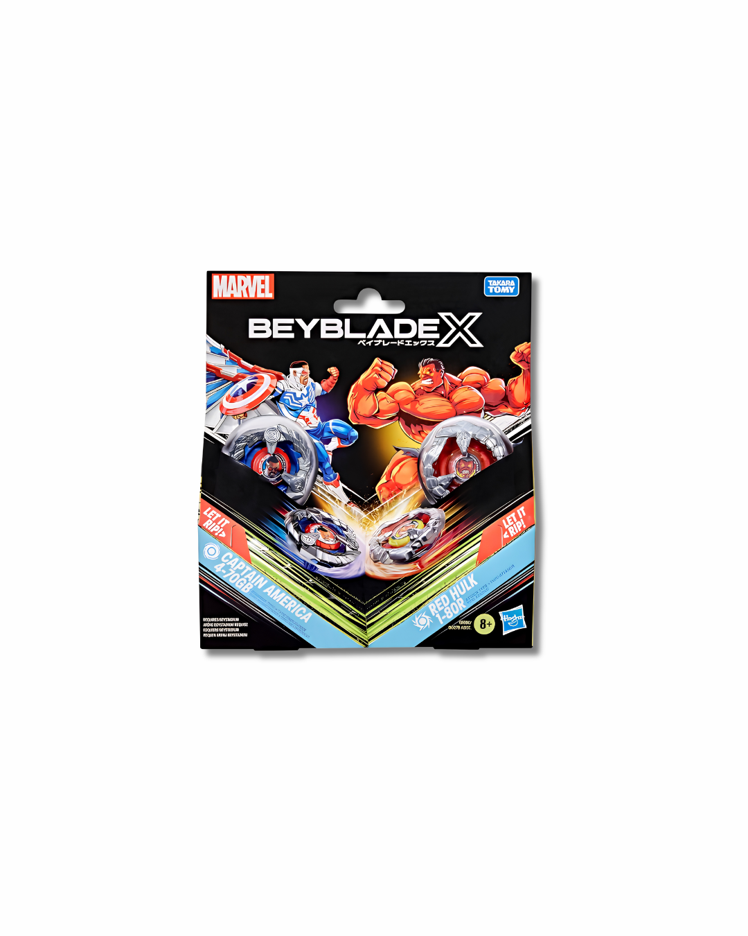 Beyblade X - Starter Pack Marvel - Capitan America 4-70GB & Red Hulk 1-80R